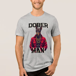 Unisex Dobermann-Hund Grafik Tri-Blend Shirt