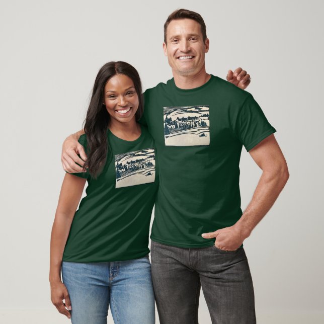 Unisex Dunkles T-Shirt mit Blodgett House Print de (Unisex)