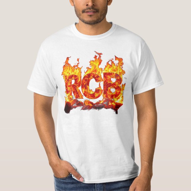Unisex Fire Letter RCB T - Shirt (Vorderseite)