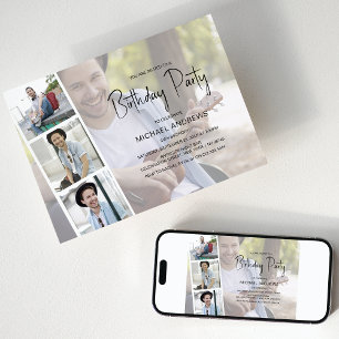 Unisex   Fotocollage   Geburtstagseinladung Einladung