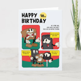 Unisex Funny Humour bande dessinée 18e carte d'ann