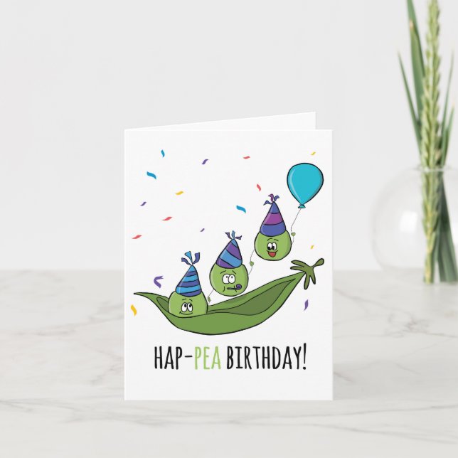 Unisex Funny Humour Pois Dans Pod Pun Carte d'anni (Devant)