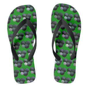 UNISEX Green Lawn Bowls Muster, Flip Flops