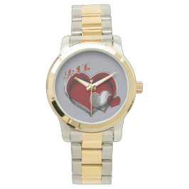 Unisex Heart Magic Oversized Zwei-Tone-Uhr Armbanduhr