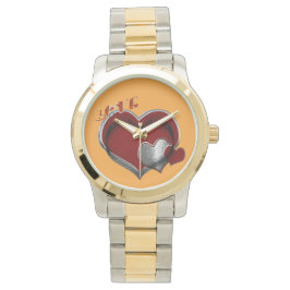 Unisex Heart Magic Oversized Zwei-Tone-Uhr Armbanduhr