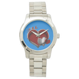 Unisex Herz Magic Oversified Silver Bracelet Watch Armbanduhr