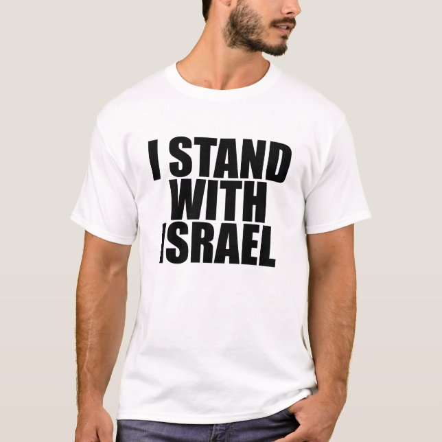 UNISEX, ich stehe mit Israel T-Shirt (Vorderseite)