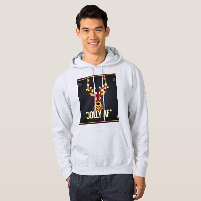 Unisex Jolly AF Sweat - shirt à capuche de Noël -  (Devant entier)