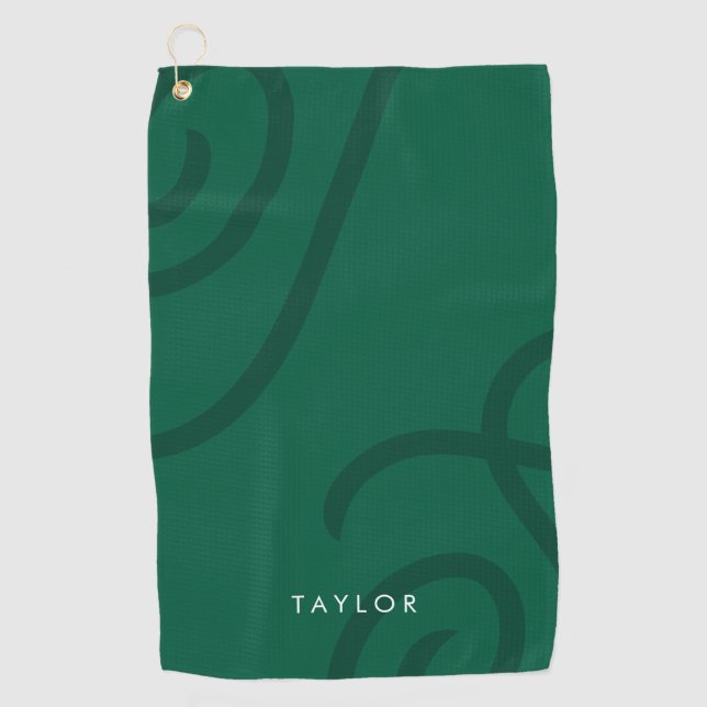 Unisex Modernes Golfhandtuch mit Individuelle Name (Vorderseite)