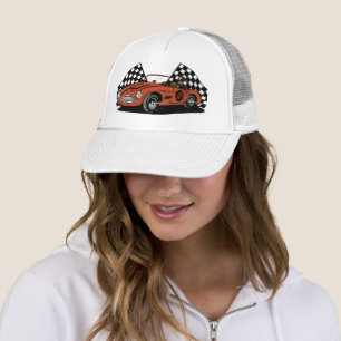 Unisex Motorsport Auto Rennsport Retro Trucker-Müt Truckerkappe