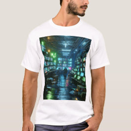 Unisex Neon Green Hacker's Lair - Cyberpunk Urban T-Shirt