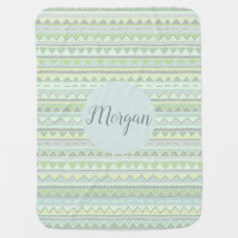 Unisex Neutral Tribal Zigzag Muster mit Namen