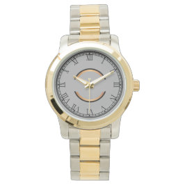 Unisex Oversifizierter Zwei-Tone-Monogramm Armbanduhr