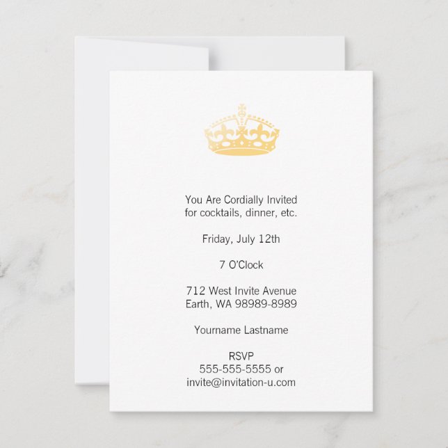 Unisex Palace Salon Jubilee Crown Einladung (Vorderseite)