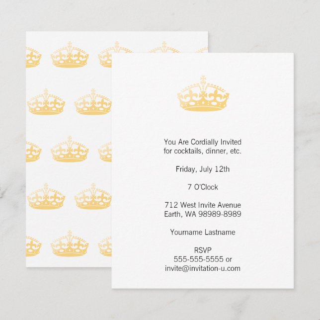 Unisex Palace Salon Jubilee Crown Einladung (Vorne/Hinten)