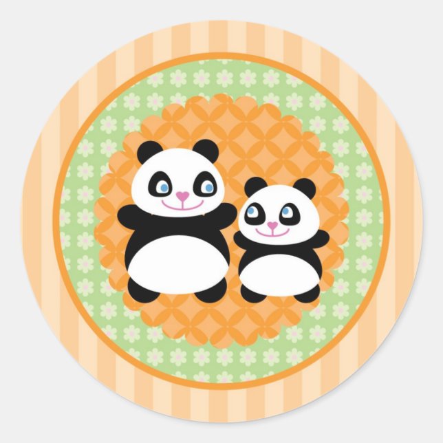 Unisex Panda Bärenaufkleber Runder Aufkleber (Vorderseite)