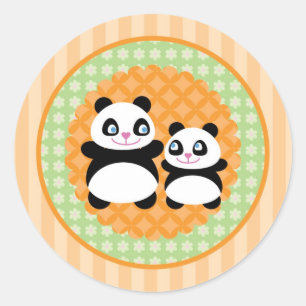 Unisex Panda Bärenaufkleber Runder Aufkleber