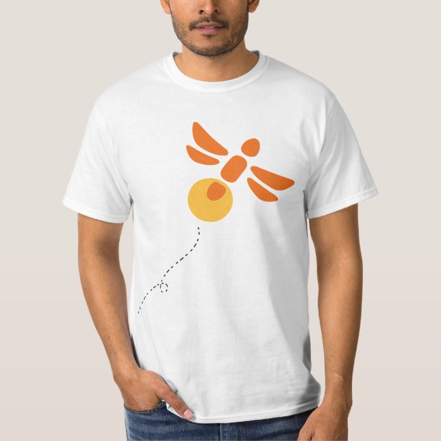 (Unisex) T-shirt gris en forme perdue avec insecte (Devant)