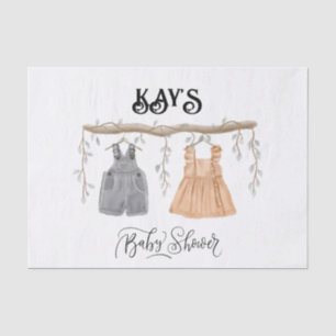 Unisex Twins Greenery Floral Baby Shower Seidenpapier