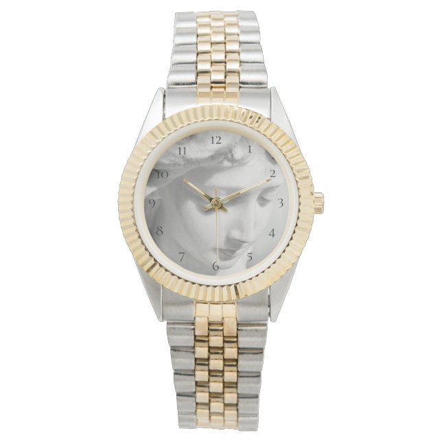 *~* Unisex Two Tone Marmor Beautiful Angel Armbanduhr (Vorderseite)