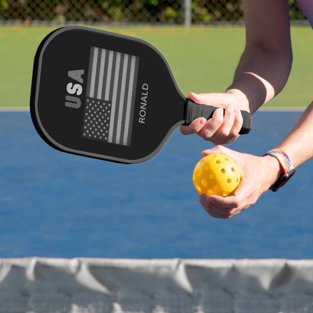 Unisex USA American Flag Retro Pickleball Schläger (InSitu)