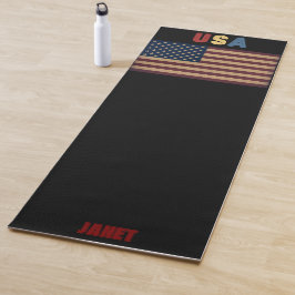 Unisex USA American Flag Retro Yogamatte