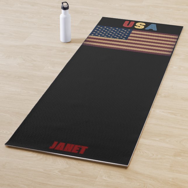 Unisex USA American Flag Retro  Yogamatte (Beispiel)
