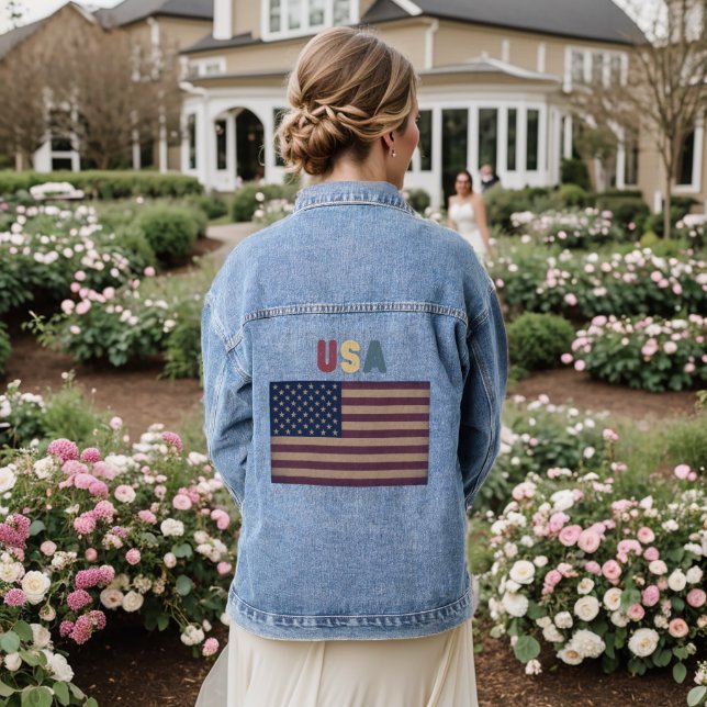 Unisex USA Retro Grunge American Flag (Mariage Retour)