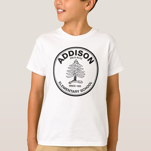 Unisexjugend-T-Shirt, schwarzes Logo T-Shirt (Vorderseite)