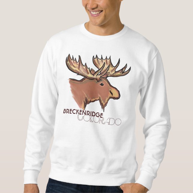UnisexShirt brauner Elche Breckenridges Colorado Sweatshirt (Vorderseite)