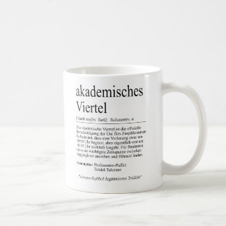 Unispruch "akademisches Viertel" Studenten Kaffeetasse