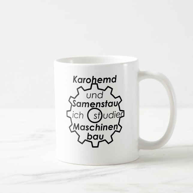 Unispruch "Karohemd & Samenstau" Studenten Kaffeetasse (Rechts)