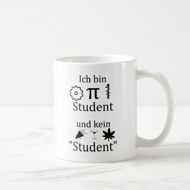 Unispruch "MINT Student" Geschenk, Studenten Kaffeetasse (Rechts)