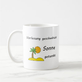Unispruch "Strandpflicht" Geschenk, Studenten Kaffeetasse