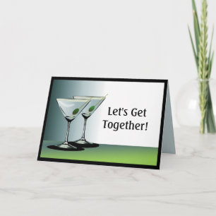Unissons-nous Martini Cocktails Carte de voeux