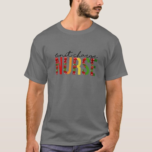 Unit Charge Nurse Christmas Nurse Santa's Favorite T-Shirt (Vorderseite)