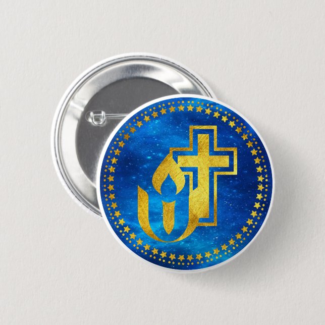 Unitarisches Universalismus-Chaos und Christliches Button (Vorne & Hinten)