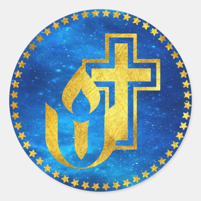 Unitarisches Universalismus-Chaos und Christliches Runder Aufkleber (Vorderseite)