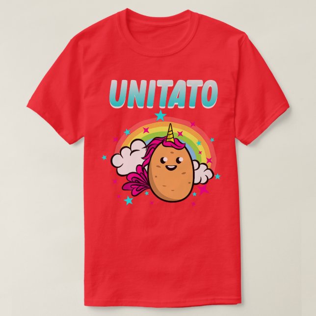 Unitato Half Unicorn Halb Kartoffel Funny Vepflanz T-Shirt (Design vorne)