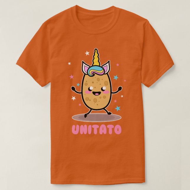 Unitato Unicorn Potato Niedlich Gemüsefritten T-Shirt (Design vorne)