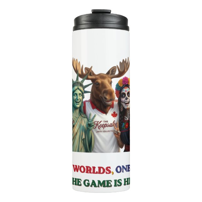 United 2026 Unity Selfie Wasserflasche Thermosbecher (Vorderseite)