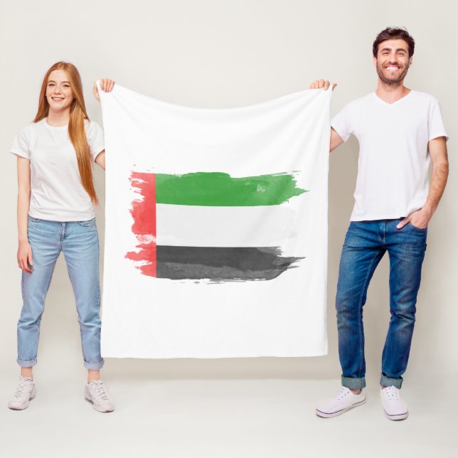 United Arab Emirates flag brush stroke Fleecedecke (Beispiel)