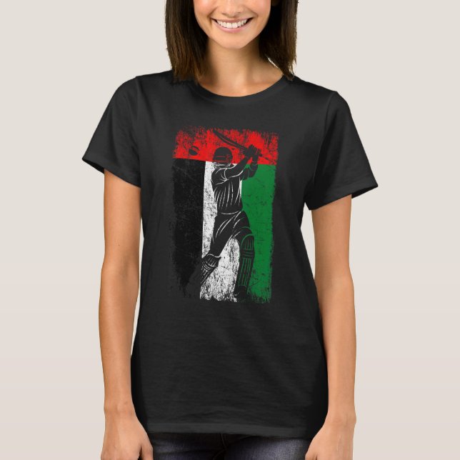 United Arab Emirates Flag Cricket Fan Player Coach T-Shirt (Vorderseite)