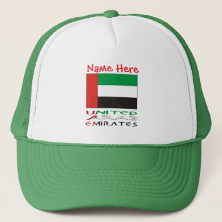 United Arab Emirates UAE Flag Red Personalize Name Truckerkappe