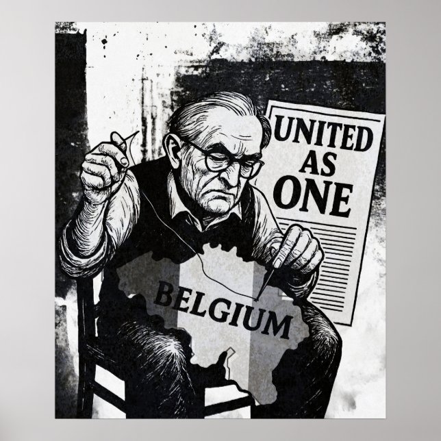 United as One - Belgium Vintage Poster (Vorne)