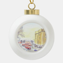United Bristol Loddeka FLF Weihnachtsbaum. Keramik Kugel-Ornament
