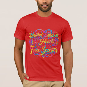 United Hearts Free Spirits" Männersport-Tek T-Shirt