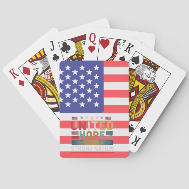 "United Hope Strong Nation." Spielkarten (Rückseite)
