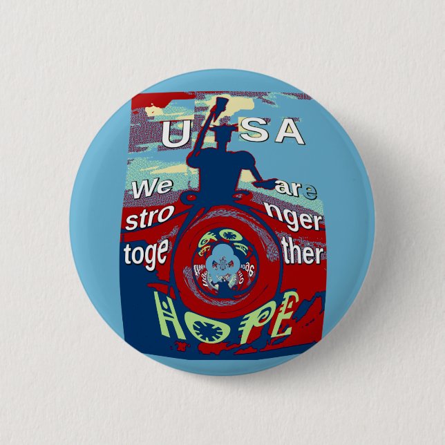 United in Hope: Stronger Together - USA Art Print Button (Vorderseite)