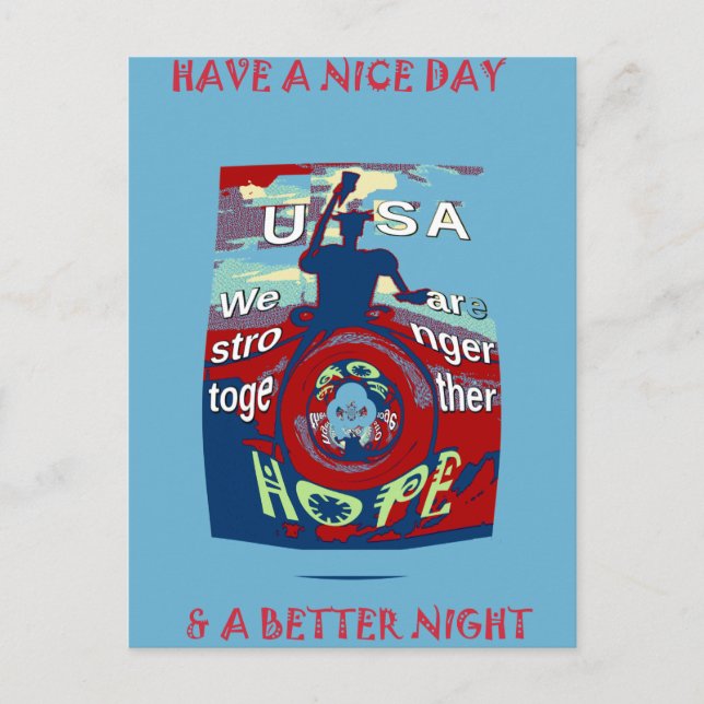 United in Hope: Stronger Together - USA Art Print Postkarte (Vorderseite)